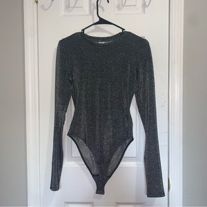 & other stories sparkly long sleeve body suit